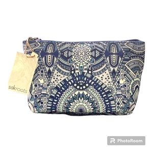Sakroots Navy Wanderlust Essential Medium Cosmetic Bag Accessory Bag Mandala NWT